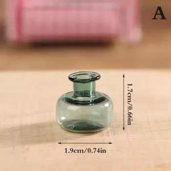 1шт 1:12 миниатюрных стеклянных ваз для кукольного домика, цветочная композиция, банка для хранения, садовый декор as the picrture