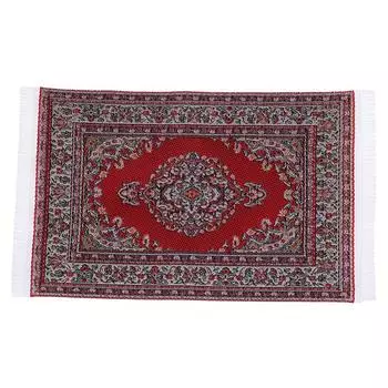 1шт 1:12 миниатюрных вышитых ковров для кукольного домика, тканые напольные покрытия