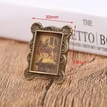 1шт 1:12 Миниатюрный кукольный домик Ретро фоторамка Фото Кукольный домик Аксессуар Игрушка