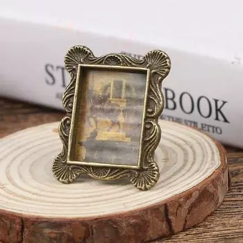 1шт 1:12 Миниатюрный кукольный домик Ретро фоторамка Фото Кукольный домик Аксессуар Игрушка