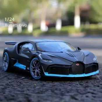 1шт 1:24 Bugatti Divo сплав спортивный автомобиль статический литой автомобиль Коллекционная модель игрушки литые под давлением Voiture подарки мальчику подарок на день рождения темно-серого