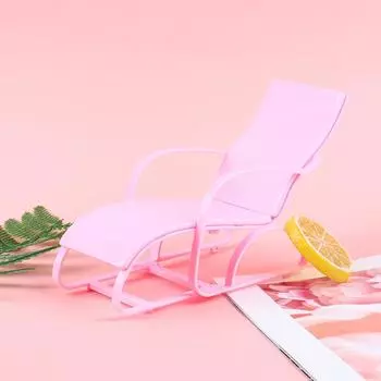 1шт 1:6 кукольная мебель для плавания складной шезлонг аксессуары розовый пляжный стул One Size