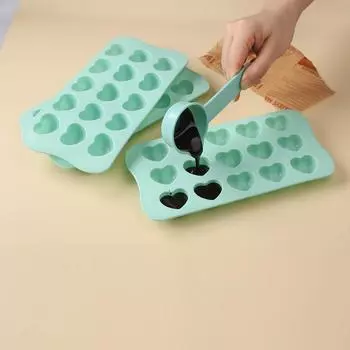 1шт/2шт 15 отверстий Love Chocolate Mold Пищевой силикон Высокотемпературная устойчивая форма для выпечки торта Инструмент