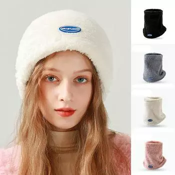 1шт 3 способа ношения модный многофункциональный шарф пуловер шапка пушистый толстый ветрозащитный теплый розовый