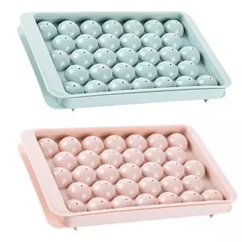 1шт 3D круглый лоток для кубиков льда с крышкой пластиковый алмаз сферической формы для льда розовый