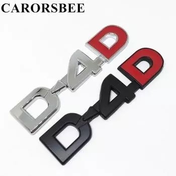 1шт 3D Металл D4D Логотип Автомобиль Задний Багажник Значок Наклейка Эмблема Наклейка серебряный