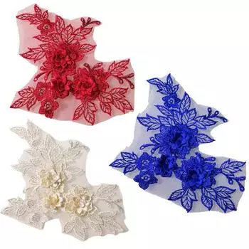 1шт 3D сетка фиолетовый DIY швейные аксессуары кружевная ткань аппликации нашивки тканевые наклейки вышивка серый/серебряный