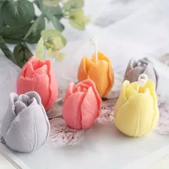 1шт 3D тюльпан свеча форма ручной работы DIY цветок мыло силиконовая форма силиконовые формы мыло формы мыло принадлежности для мыловарения