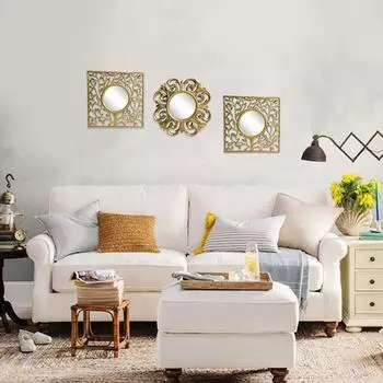 1шт/3шт скандинавский винтажный фон гостиная фон спальня золото подвесное зеркало