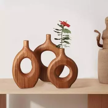1шт/3шт ваза дзен офисные вазы для цветов домашний декор стола ручная работа круглая ваза для цветов деревенский S