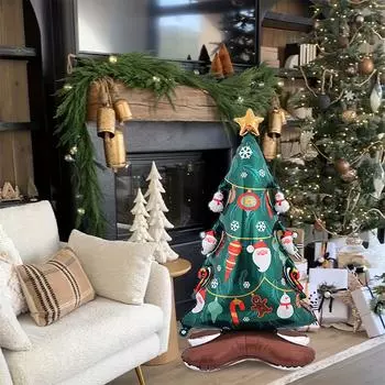 1шт 48-дюймовый алюминиевый фольгированный праздничный рождественский тематический воздушный шар для рождественского дня рождения новогодняя елка воздушный шар для комнаты на Новый год Рождество 1pc зелёный