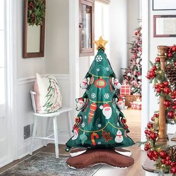 1шт 48-дюймовый рождественский праздничный рождественский день рождения новогодняя комната рождественская елка воздушный шар зелёный