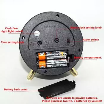 1шт 4-дюймовый металлический минималистский декоративный будильник; часы-украшение для прикроватного столика; Подходит для украшения гостиной/спальни. белый