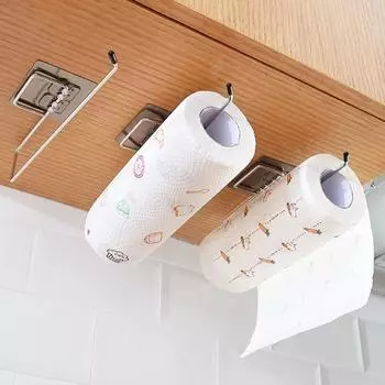 1шт/4шт кухонная стойка для бумажных полотенец, стойка для тряпок из нержавеющей стали без перфорации, стойка для хранения рулонов бумаги, стойка для хранения пластиковой пленки