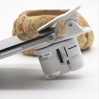 1шт 60 X сотовый телефон микроскоп макрообъектив зум миниатюрная камера со светодиодной подсветкой