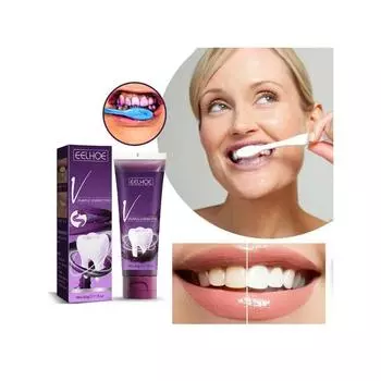 1шт 60г осветляющая зубная паста фиолетовых тонов для удаления налета и пятен, отбеливания зубов, ухода за полостью рта, подходит как для мужчин, так и для женщин one-size фиолетовый