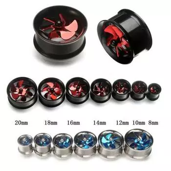 1шт 8-20 мм ветряная мельница из нержавеющей стали беруши туннель унисекс украшения для пирсинга 8mm синий