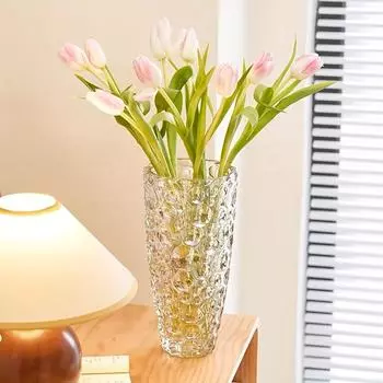 1шт 9,84-дюймовая стеклянная ваза в стиле пузыря Уникальная декоративная ваза с пузырьками-художественные украшения Ваза-очень подходит для украшения дома Стол Цветочная витрина Каминная плита Котт