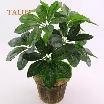 1шт 9 глав искусственное пластиковое растение плющ кора дерева офис вечерние домашний декор бонсай