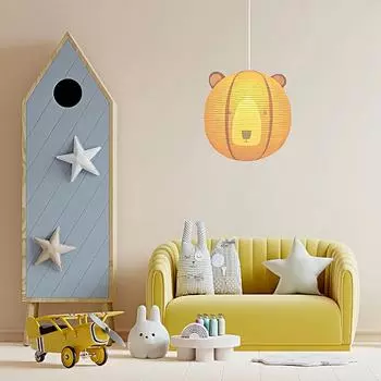 1шт абажур в виде животного для спальни, гостиной, столовой, освещение с изображением бурого медведя, мультяшный 3 стиля