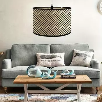 1шт абажуры с геометрическим принтом в японском стиле люстра абажур абстрактное искусство световой колпак бамбук 30x30x20см