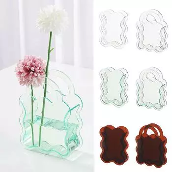 1шт акриловая ваза современная изысканная ваза для цветов геометрической формы гидропонная ваза домашний декор бутылка для цветов настольная