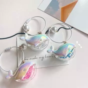 1шт акриловый мультяшный брелок для ключей пара школьный рюкзак брелок милый кулон кит океан многоцветный белый