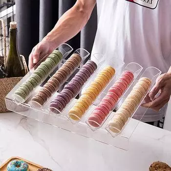 1шт акриловый прозрачный держатель для печенья прямоугольный поднос для еды стеллаж для выставки товаров для печенья 22x7x5cm