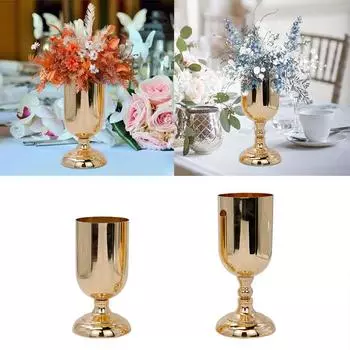 1шт элегантная ваза настольная свадебная центральная подставка для цветов металлическая вечеринка 10*21.5*11.5cm