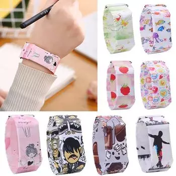 1шт электронные часы мультфильм бумажные часы кнопка подарочные бумажные часы персонализированный узор часы креативные