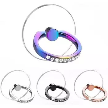 1шт алмазная подставка для телефона с кольцом, прозрачная, с захватом для пальцев, прозрачная, вращающаяся на 360 ° подставка