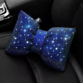 1шт Алмазный авто подголовник поясная подушка плюшевое сиденье Поддержка автомобильная подушка для шеи Crystal Bling