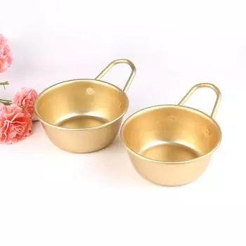 1шт алюминиевая традиционная круглая чаша для вина Макгеолли с корейским рисом и ручкой