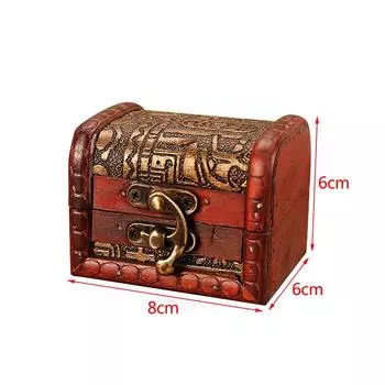 1шт антикварный мини-деревянный сундук с сокровищами коробка для хранения ювелирных изделий коробка-органайзер подарочная коробка 1pcs