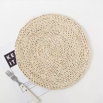 1шт антиожоговые подставки под обеденный стол коврик тканый подставка под приборы кукурузная шелуха теплоизоляционная подставка под кастрюлю 30*45cm