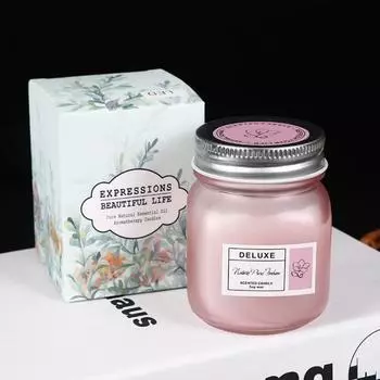 1шт. Ароматическая свеча Blue Wind Chime. Ароматерапевтическая свеча из соевого воска. Бездымная свеча. Подходит для семей, свадеб, подарков на День матери. rose