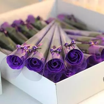 1шт ароматизированное мыло розы лепесток цветка для свадьбы День святого Валентина фиолетовый
