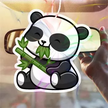 1шт. ароматизированные таблетки в форме мультяшной панды, освежитель воздуха для автомобиля, подвесной освежитель воздуха, подвеска для зеркала заднего вида с ароматом духов чёрный