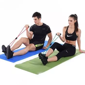 1шт эспандер для груди тяга трос тренажерный зал фитнес йога тренировочные ленты бодибилдинг антиралли ленты эластичные резиновые ленты сопротивления чёрный