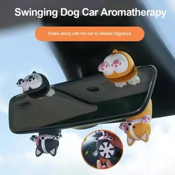 1шт автомобильные подвески креативные подвесные украшения для зеркала заднего вида с ароматерапией милые качели для собак аксессуары для салона автомобиля чёрный