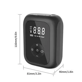 1шт автомобильный беспроводной насос для накачивания воздуха портативный воздушный насос для автомобилей электрический ручной насос чёрный