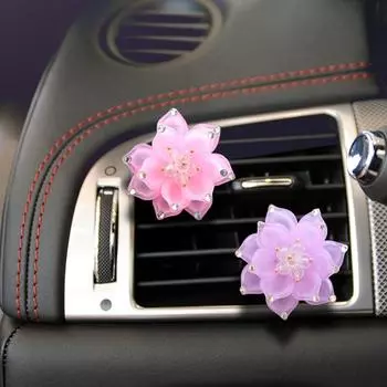 1шт автомобильный освежитель воздуха клипса автомобильный лотос стиль клипса ароматерапия кондиционер вентиляция украшения украшение салона автомобиля синий