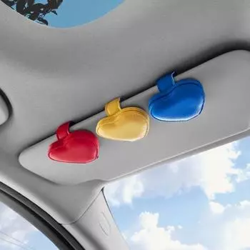 1шт автомобильный зажим для очков многофункциональный зажим для солнцезащитных очков из искусственной кожи автомобильный солнцезащитный козырек для хранения карточек зажим для билетов красный