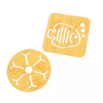 1шт бамбуковая деревянная подставка с толстой противоожоговой изоляцией и нескользящим ковриком для чаши