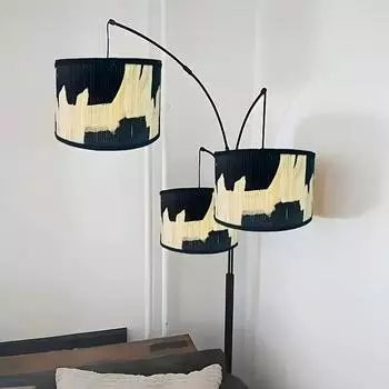 1шт барабанная печать бамбуковый абажур спальня прикроватная лампа абажур абажур светильник арматура настольная лампа гостиная люстра