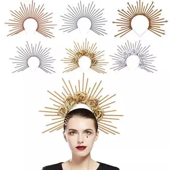 1шт барочная тиара богиня солнца венец греческая корона шипованный венец головной убор Мария венец головной убор доступны несколько вариантов