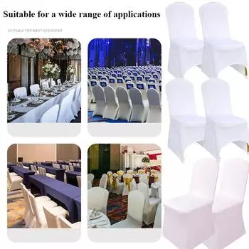 1шт белый чехол на стул спандекс стрейч чехол на стул для свадьбы дня рождения ресторана банкета отеля обеденной вечеринки универсальный 1pc