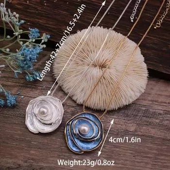 1шт благородный элегантный модный великолепный темперамент роскошный цвет эмали имитация жемчужного цветка синий