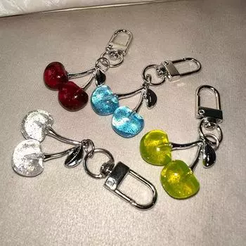 1шт блестящая имитация ювелирных изделий милый нежный трехмерный брелок в виде вишни кулон фрукт
