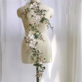 1шт большой цветок вышивка патч для ремонта одеждыаппликации красный